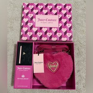 Juicy Couture Free Love Heart Crossbody Bag&Card Case Gift Set Juicy Pink/Black